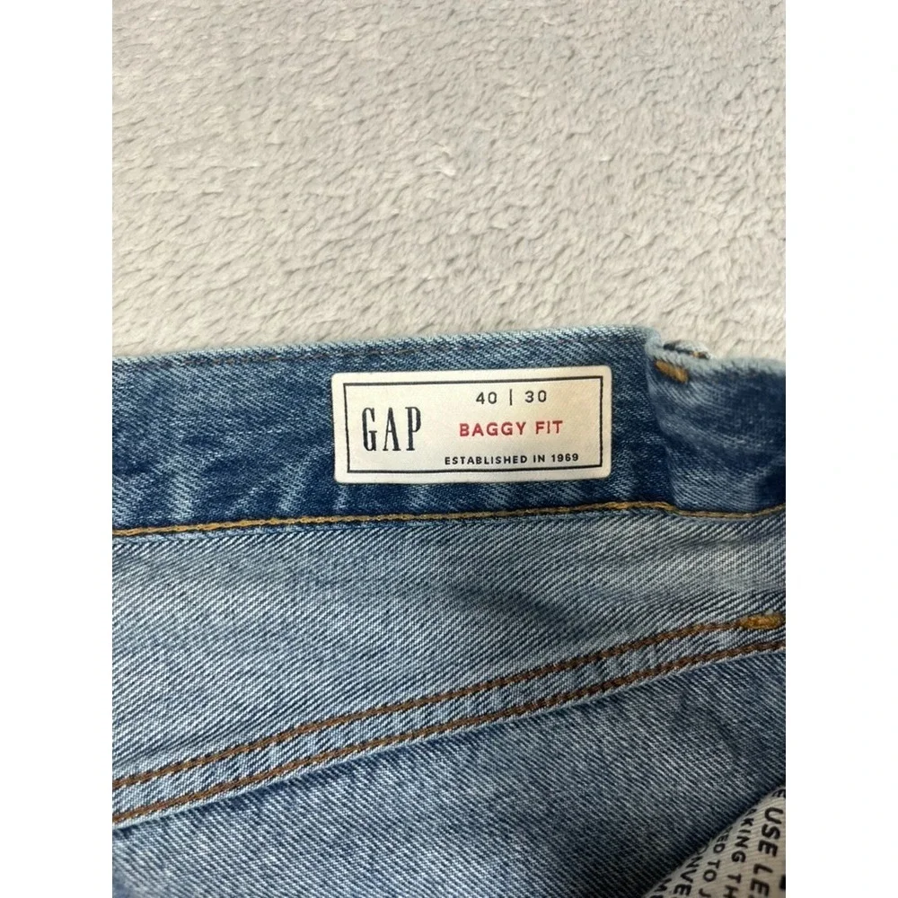 Gap Baggy Fit Jeans Mens 40x30 Skate Streetwear Light Wash Denim